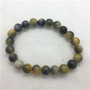Stretch Jade bracelet, round, dye, approx 16mm dia, 13pcs per st