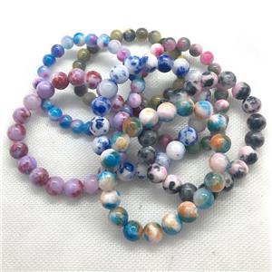 Stretch Jade bracelet, round, dye, approx 16mm dia, 13pcs per st