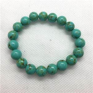 Stretch Jade bracelet, round, dye, approx 16mm dia, 13pcs per st