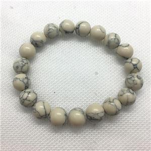 Stretch Jade bracelet, round, dye, approx 6mm, 28pcs per st