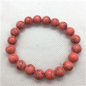 Stretch Jade bracelet, round, dye, approx 6mm, 28pcs per st
