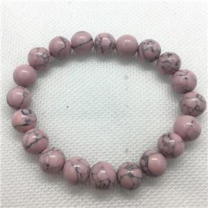 Stretch Jade bracelet, round, dye, approx 14mm dia, 15pcs per st