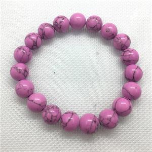 Stretch Jade bracelet, round, dye, approx 16mm dia, 13pcs per st