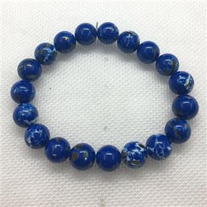 Stretch Jade bracelet, round, dye, approx 16mm dia, 13pcs per st