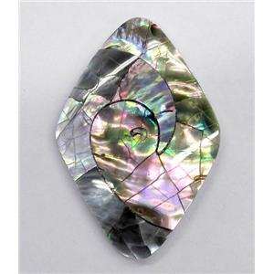 Paua Abalone shell pendant, approx 33x47mm