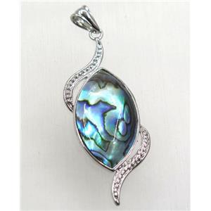 Paua Abalone shell pendant, approx 16-40mm