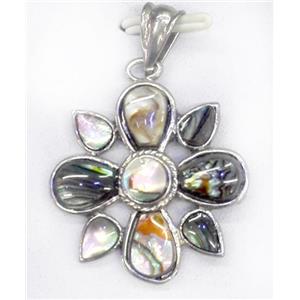 Paua Abalone shell pendant, approx 35x35mm