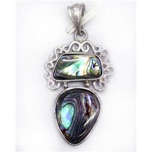 Paua Abalone shell pendant, approx 16-40mm