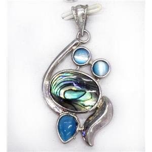 Paua Abalone shell pendant, approx 30-50mm
