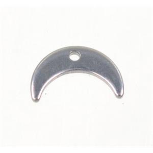 stainless steel moon pendant, approx 6x11mm