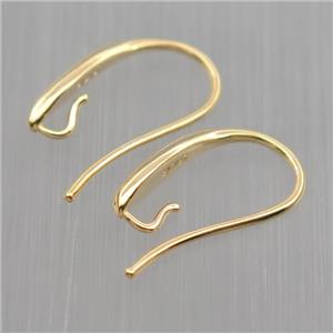 Sterling Silver Hook Earrings, gold plated, approx 8-15mm