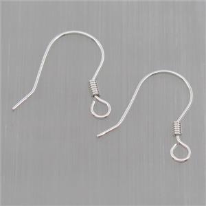 Sterling Silver hook Earrings, platinum plated, approx 12-15mm