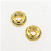 copper rondelle beads, spacer, gold plated, approx 6mm dia