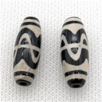 tibetan DZi rice beads, approx 10x30mm