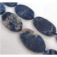 blue sodalite bead, oval, approx 30-50mm