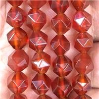 red Carnelian Agate beads, faceted round, approx 6mm dia