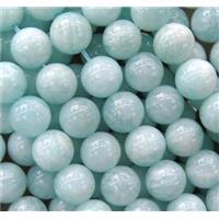 blue Peruvian Amazonite beads, round, approx 6mm dia