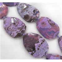 purple Ocean Jasper bead, faceted freeform, approx 25-55mm
