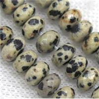 spotted dalmatian jasper beads, faceted rondelle, approx 5x8mm