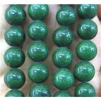 deep green jade bead, round, stabile, approx 4mm dia, 98pcs per st