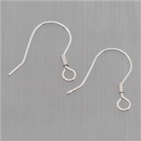 Sterling Silver hook Earrings, platinum plated, approx 12-15mm
