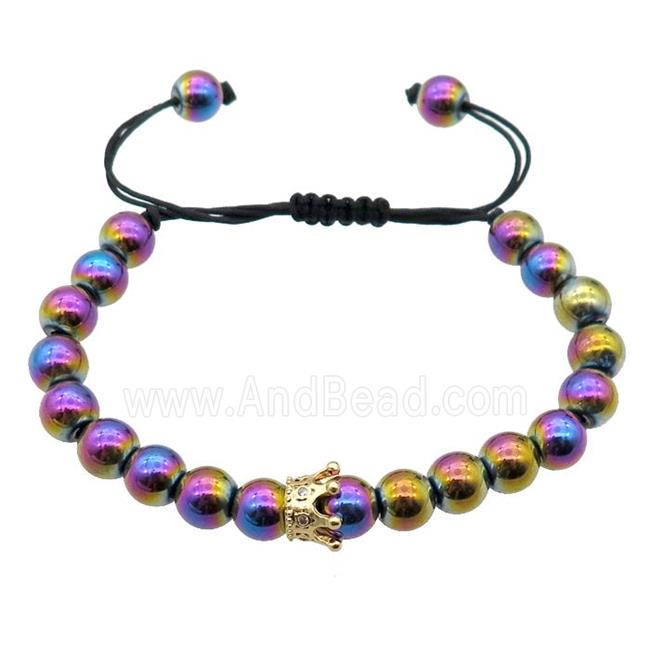 rainbow Hematite Bracelet, adjustable