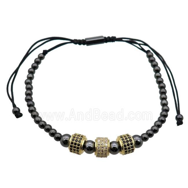 Brass Bracelet, adjustable, black plated