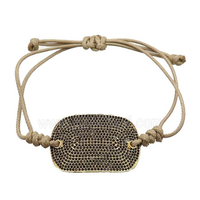 beige Waxed Fabric Bracelet, adjustable