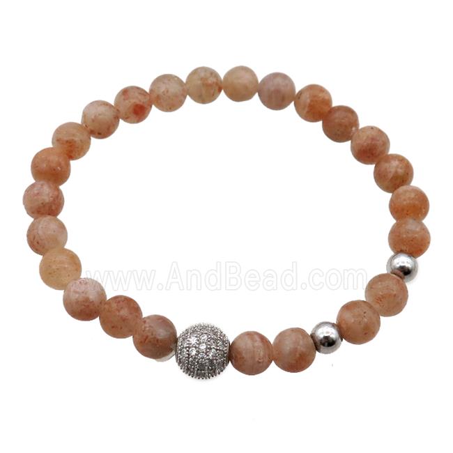 orange Jade Bracelet, stretchy