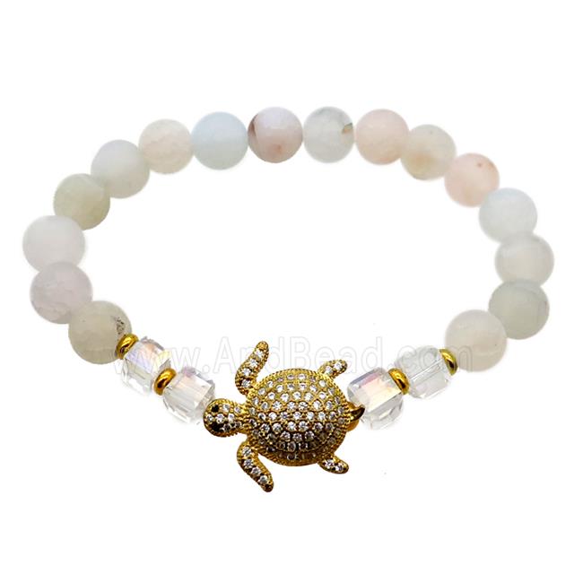 Agate Bracelet with tortoise, stretchy
