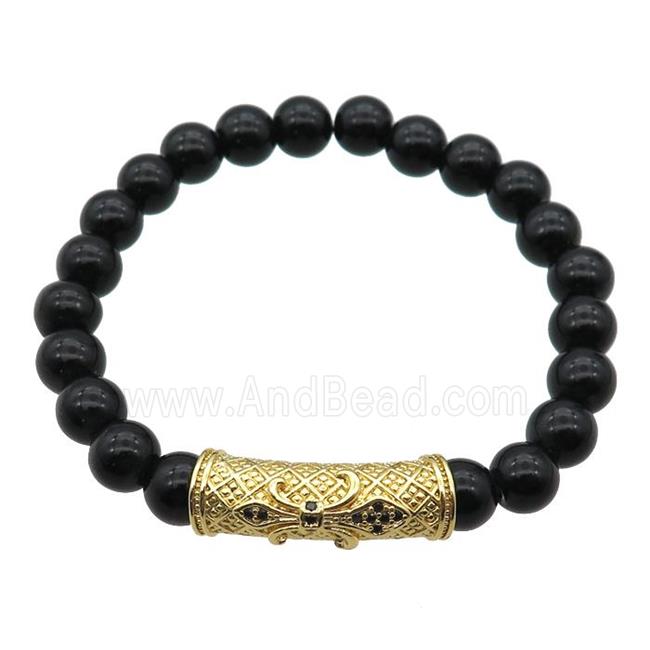 black Onyx Agate Bracelet, stretchy