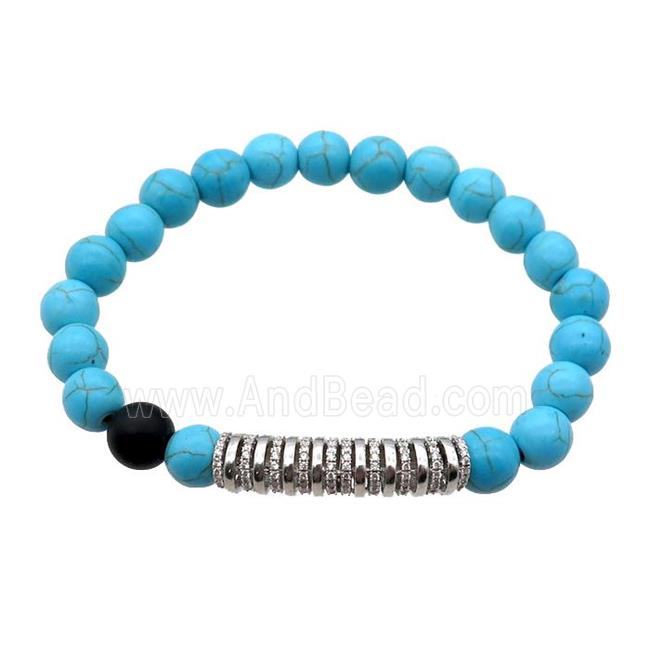 blue Turquoise Bracelet, stretchy
