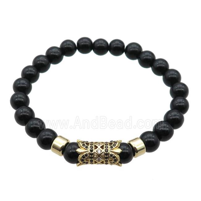 black Onyx Agate Bracelet, stretchy