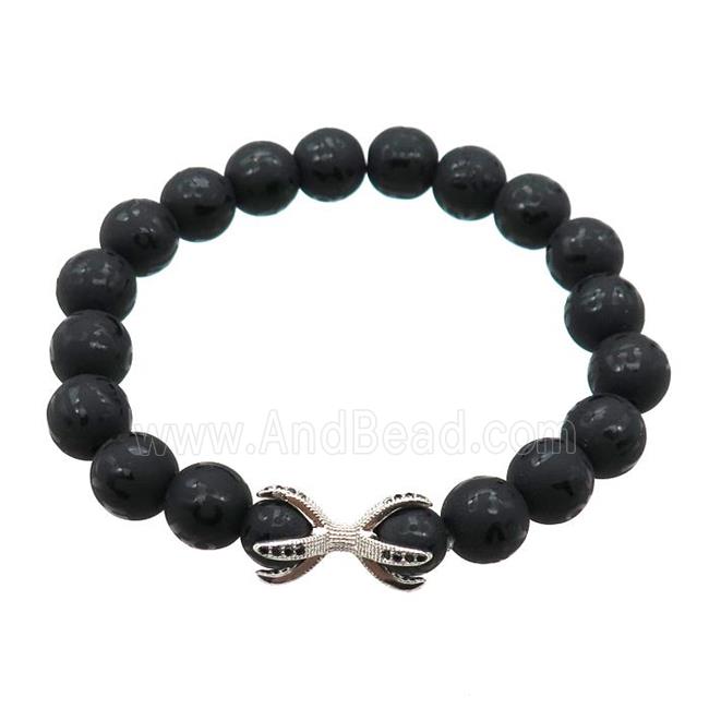 black Onyx Agate Bracelet, stretchy