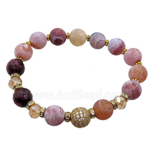 orange crackle agate bracelet, stretchy