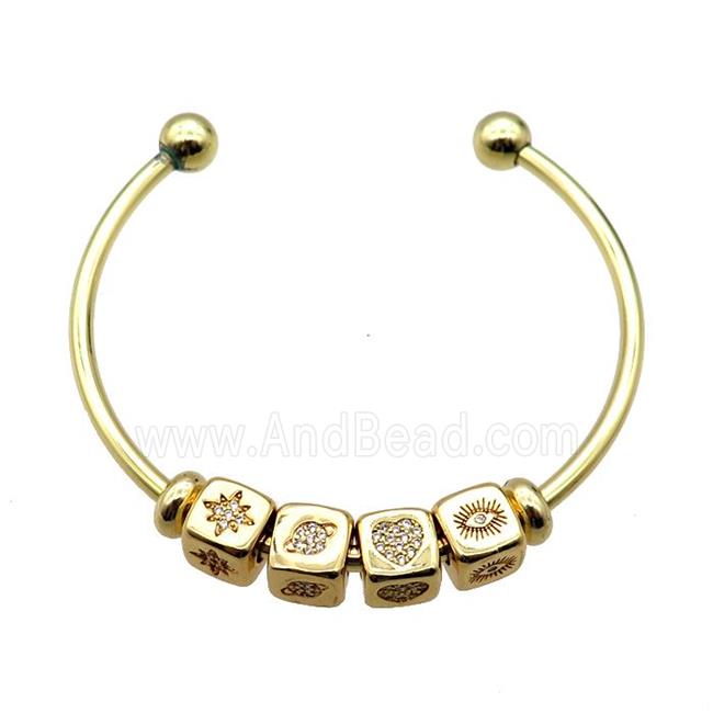 Copper Bangle, gold plated