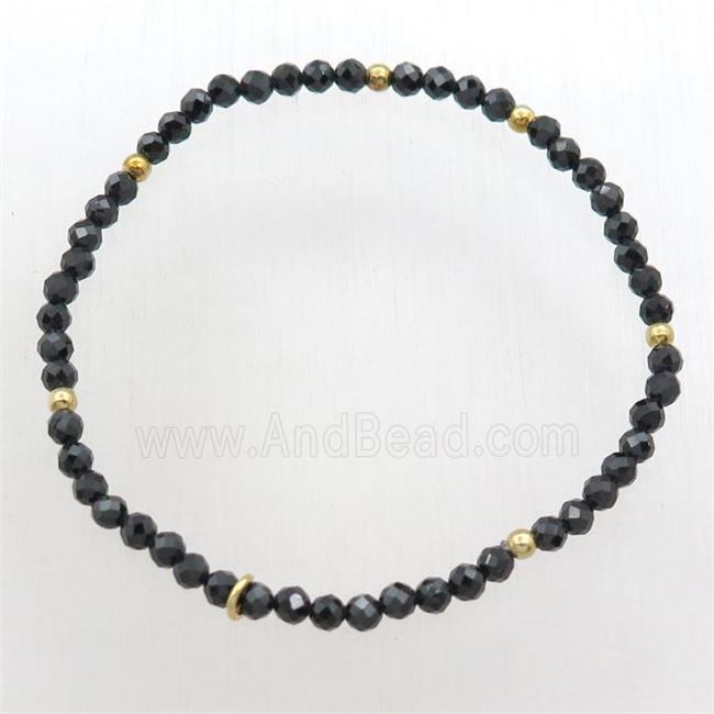 black Spinel Bracelet, stretchy