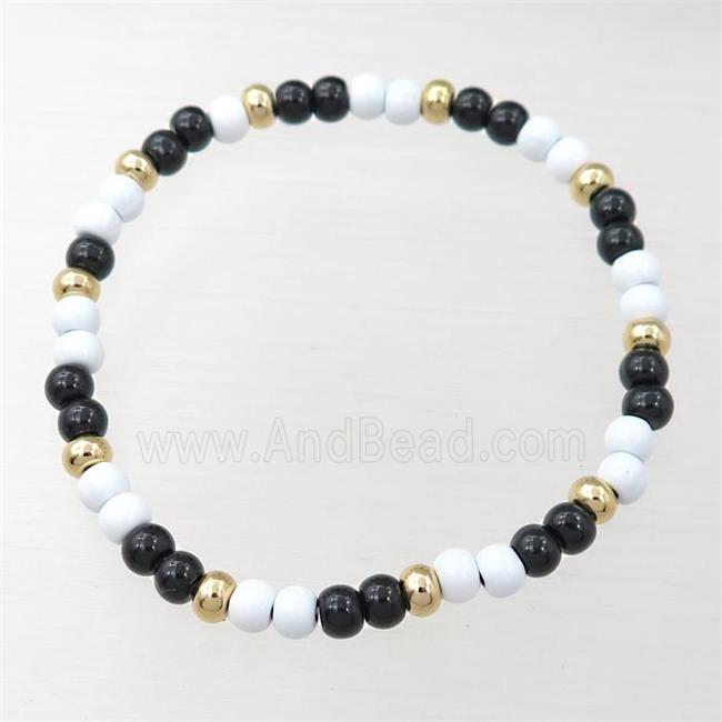 alloy Bracelets, enameled, stretchy