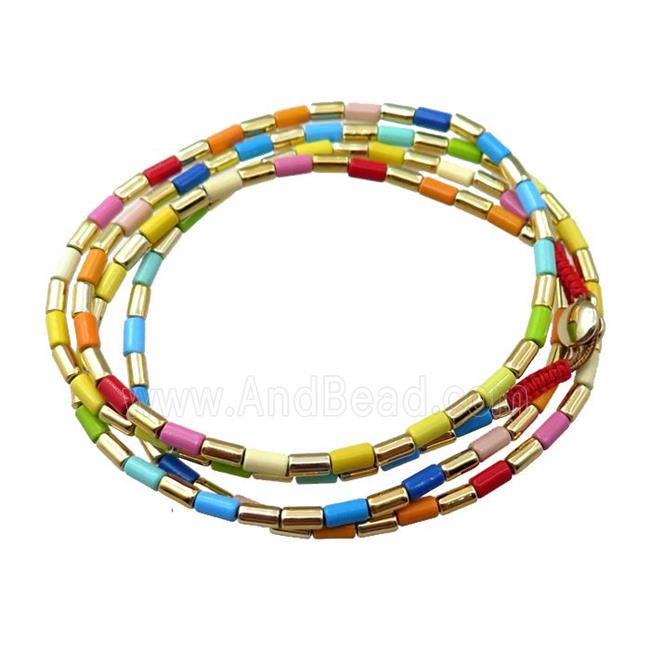 alloy necklace, enameled