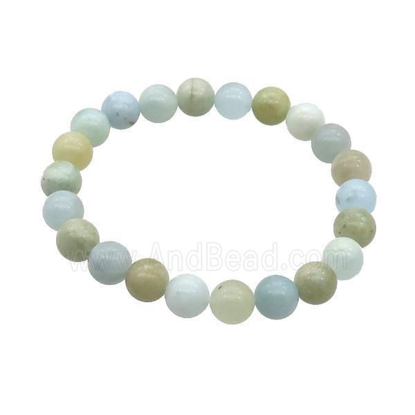 Multicolor Aquamarine Bracelet Stretchy Round