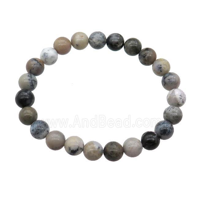 Moss Opal Bracelet Stretchy Round