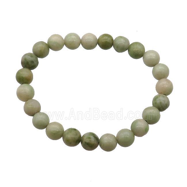 New Mountain Jade Bracelet Stretchy Round