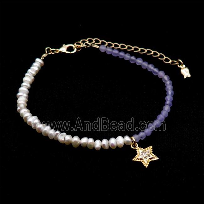 Pearl Bracelet With Amethyst