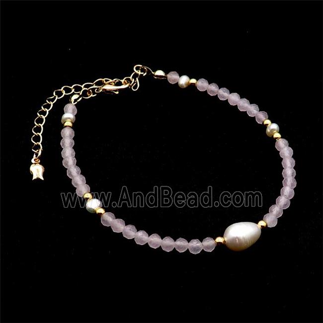 Rose Quartz Bracelet With Pearl