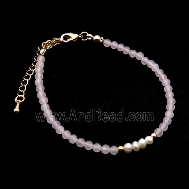 Rose Quartz Bracelet With Pearl