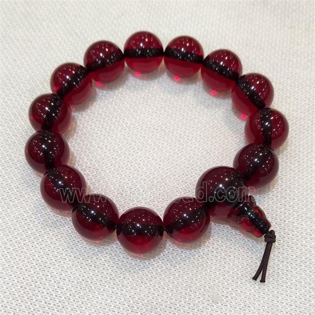 Red Resin Bracelet Stretchy