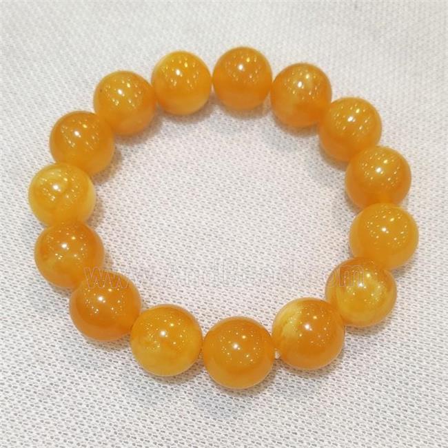 Orange Resin Bracelet Stretchy