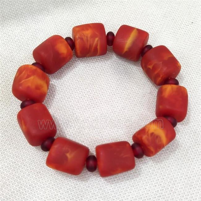 Resin Bracelet Stretchy Red