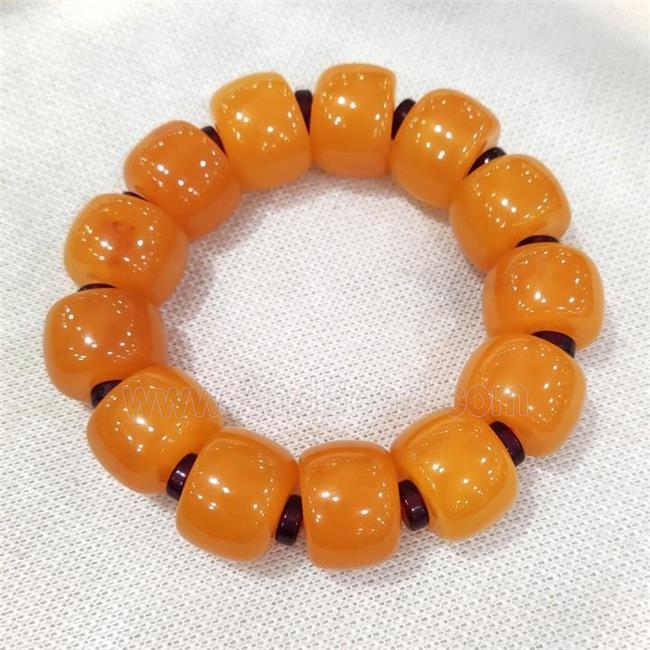 Resin Bracelet Stretchy Orange
