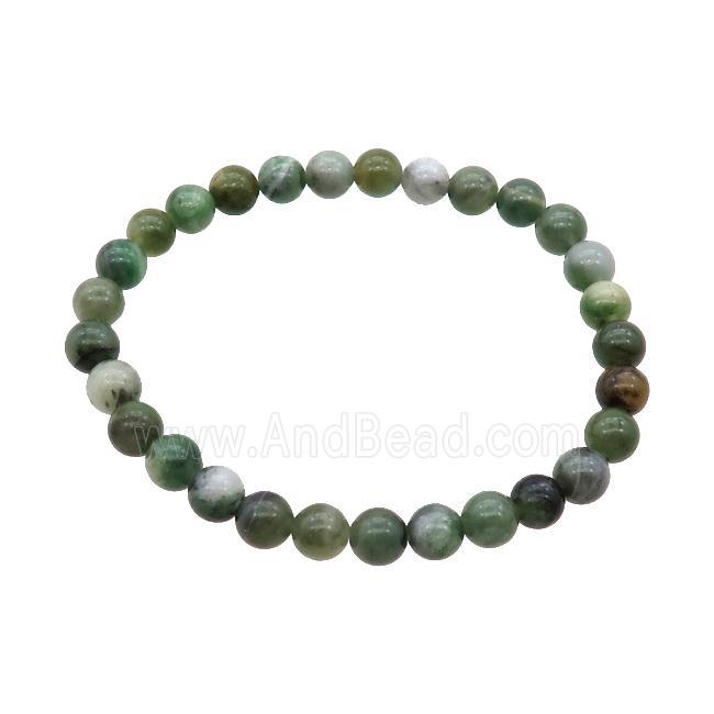 Natural Sinkiang Jadeite Bracelet Stretchy